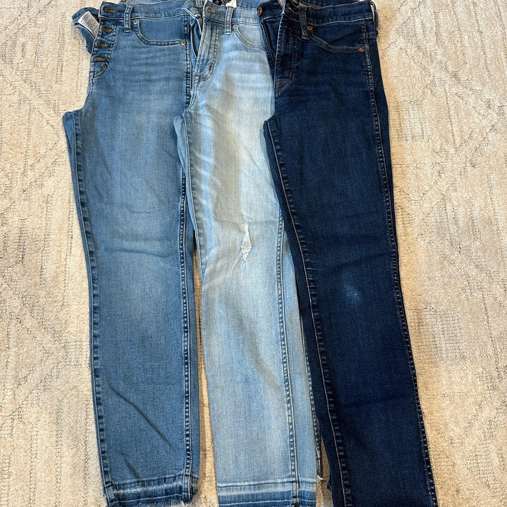 J Crew - Set of Three Denim Jeans in Blue Shades. All size 25